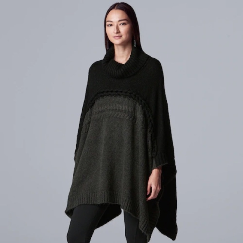 Vera Wang Mixed Cable Pancho